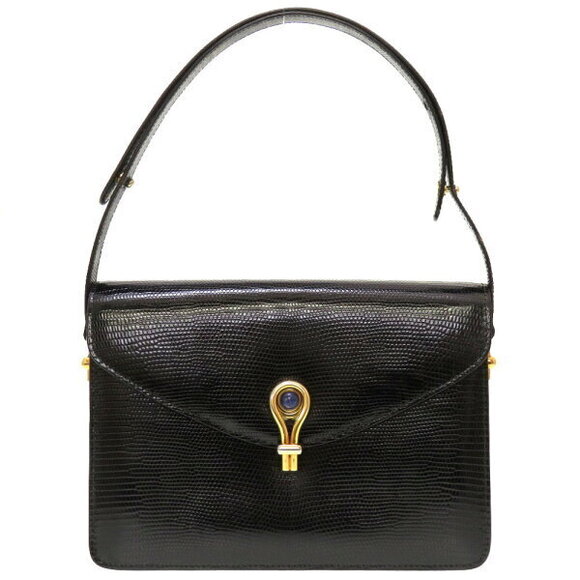 Gucci Lizard Black Shoulder Bag - Picture 1 of 8